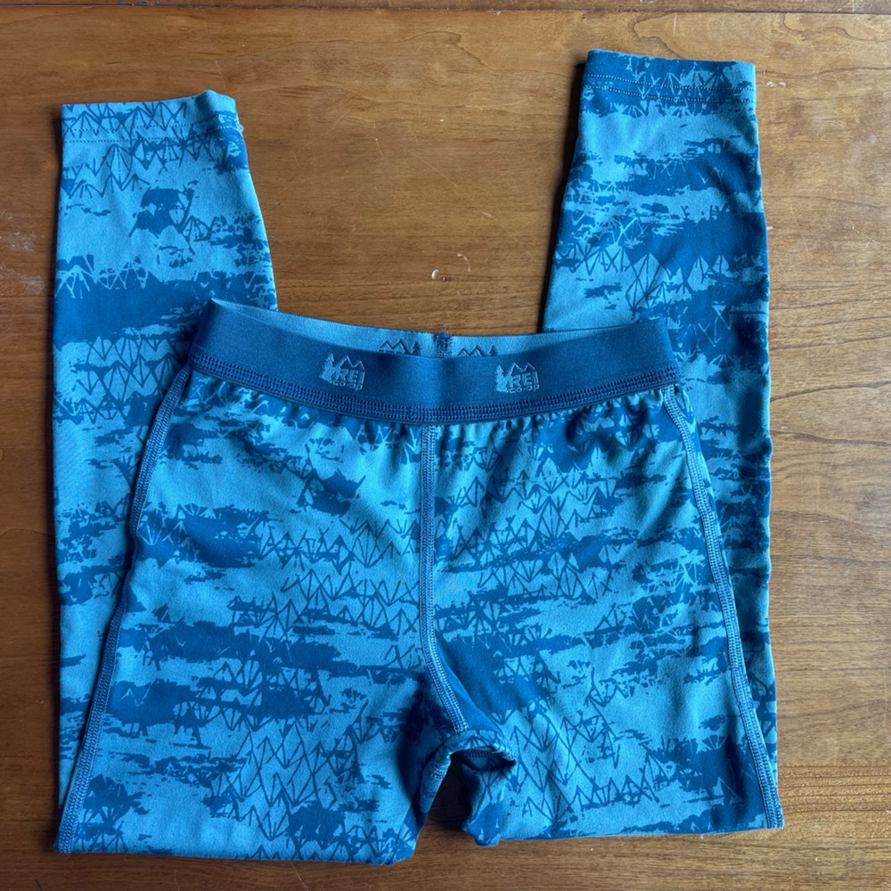 REI Blue Patterned Kids Base Layer | Xsmall 6-7 weather-protective + insulating